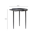 Black Nickel Metal Top Futuristic Abstract Side Table with Black Frame | Simbolo