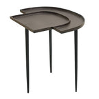 Brown Bronze Metal Top Abstract Side Table with Black Legs | Simbolo