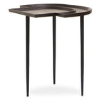 Brown Bronze Metal Top Abstract Side Table with Black Legs | Simbolo