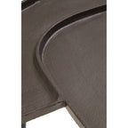 Brown Bronze Metal Top Abstract Side Table with Black Legs | Simbolo