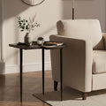 Brown Bronze Metal Top Abstract Side Table with Black Legs | Simbolo