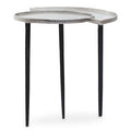 Silver Overlapping Tray Top Side Table with Black Metal Legs | Simbolo
