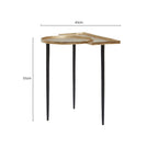 Gold Overlapping Tray Top Side Table with Black Metal Legs | Simbolo