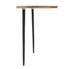 Gold Overlapping Tray Top Side Table with Black Metal Legs | Simbolo