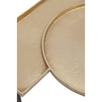 Gold Overlapping Tray Top Side Table with Black Metal Legs | Simbolo