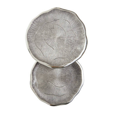 Set of 2 Silver Oak Effect Top Side Tables with Black Legs | Silva