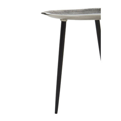 Set of 2 Silver Oak Effect Top Side Tables with Black Legs | Silva