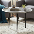 Silver Oak Effect Top Coffee Tables with Black Legs | Silva