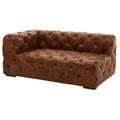 Brown Leather Left Arm Modern Chesterfield Sofa | Hoxton
