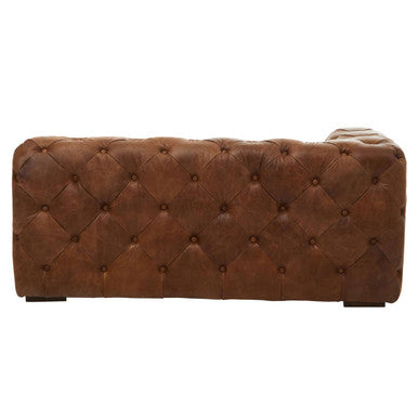 Brown Leather Left Arm Modern Chesterfield Sofa | Hoxton