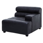 Right Arm Antique Black Leather Modular Sofas | King