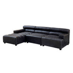 Right Arm Antique Black Leather Modular Sofas | King