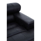 Right Arm Antique Black Leather Modular Sofas | King