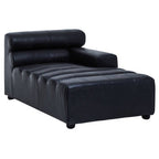 Antique Black Right Arm Leather Modular Chaise Sofa | King