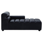 Antique Black Right Arm Leather Modular Chaise Sofa | King