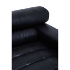 Antique Black Right Arm Leather Modular Chaise Sofa | King
