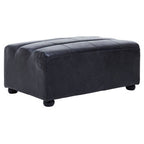 Antique Black Leather Modular Ottoman | King