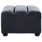 Antique Black Leather Modular Ottoman | King