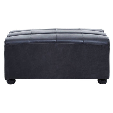 Antique Black Leather Modular Ottoman | King