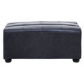 Antique Black Leather Modular Ottoman | King