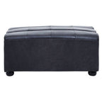 Antique Black Leather Modular Ottoman | King