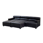 Antique Black Leather Modular Ottoman | King