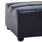 Antique Black Leather Modular Ottoman | King