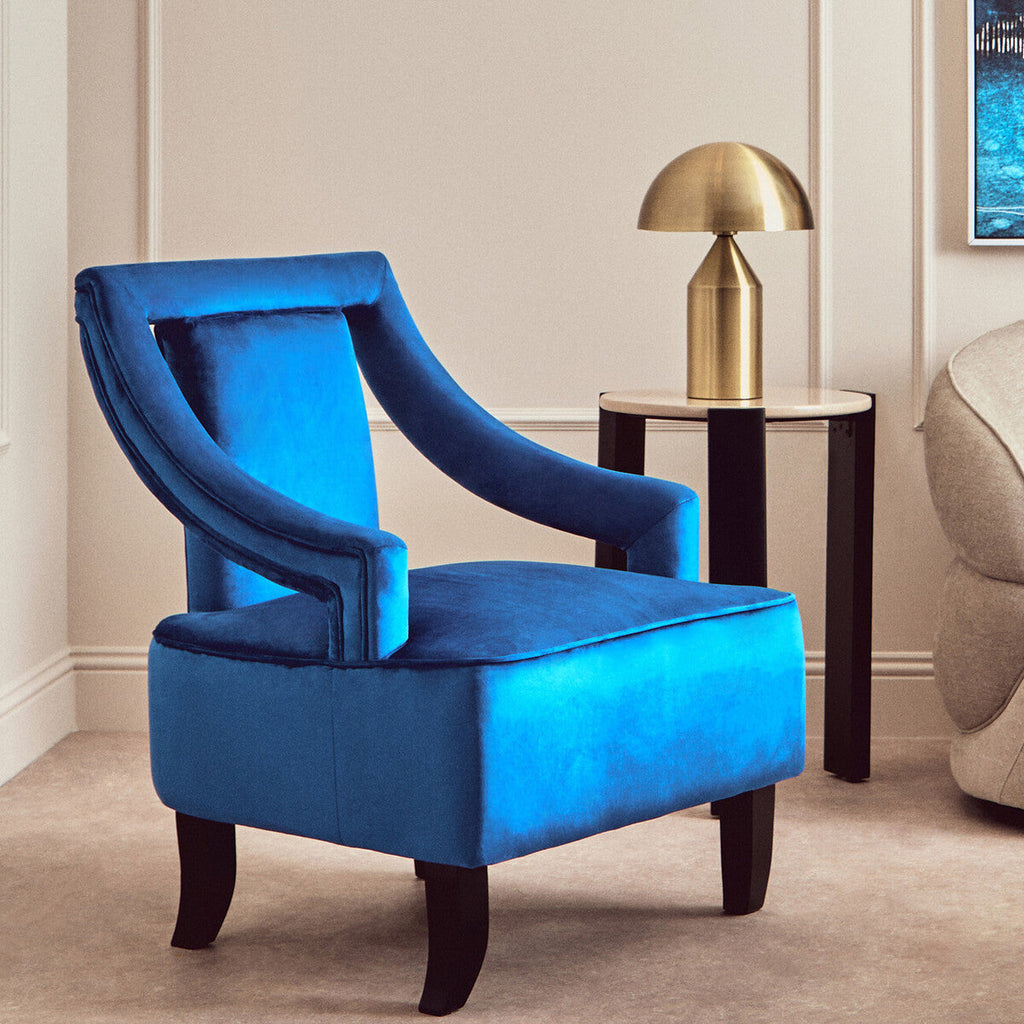 Midnight Blue Velvet Chair | Faye