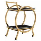 Two Tier Black Shagreen Effect Serving Trolley | Cardoba