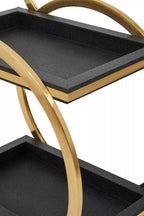 Two Tier Black Shagreen Effect Serving Trolley | Cardoba