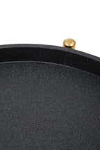 Two Tier Black Shagreen Effect Tray Table Trolley | Cardoba