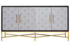 Grey Shagreen Effect 4 Door Sideboard | Cadiz