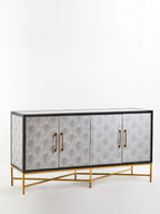 Grey Shagreen Effect 4 Door Sideboard | Cadiz