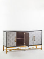 Grey Shagreen Effect 4 Door Sideboard | Cadiz