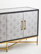 Grey Shagreen Effect 4 Door Sideboard | Cadiz