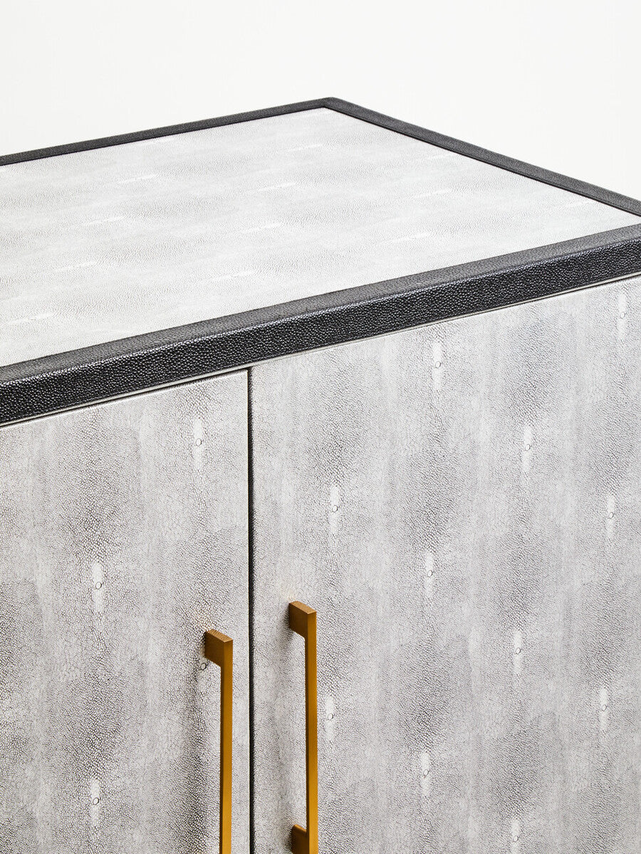 Grey Shagreen Effect 4 Door Sideboard | Cadiz