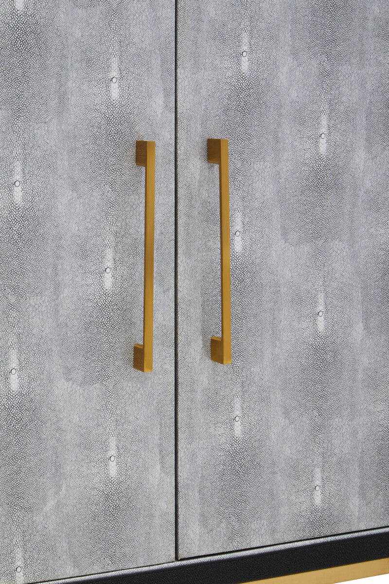 Grey Shagreen Effect 4 Door Sideboard | Cadiz