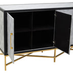Grey Shagreen Effect 4 Door Sideboard | Cadiz
