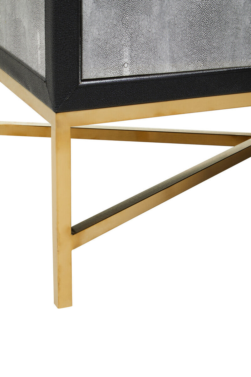 Grey Shagreen Effect 4 Door Sideboard | Cadiz