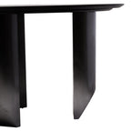 Black Round Veneer Dining Table with Integrated Ceramic Lazy Susan and Brushed Steel Legs, Imperia
