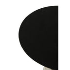 Black and Silver Geometric Round Side Table with Symmetric Design | Jaipur
