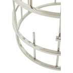 White Round Marble Top Side Table with Silver Open Frame Metal Base | Jaipur