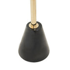Black Glass Top Side Table with Gold Metal Column and Black Marble Base | Oria
