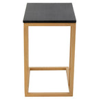 Black Marble Top Side Table with Gold Finish Metal Frame | Varana