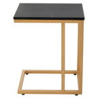 Black Marble Top Side Table with Gold Finish Metal Frame | Varana