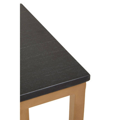 Black Marble Top Side Table with Gold Finish Metal Frame | Varana