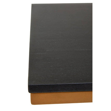 Black Marble Top Side Table with Gold Finish Metal Frame | Varana