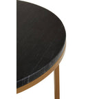 Nest of 3 Black Marble Round Top Nesting Tables with Matte Gold Metal Base | Varana