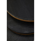 Nest of 3 Black Marble Round Top Nesting Tables with Matte Gold Metal Base | Varana