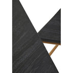 Set of 3 Black Marble Triangular Nesting Tables with Matte Gold Metal Frames | Varana